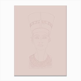 Bust of Nefertiti Line Drawing - Neutral Canvas Print