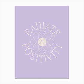 Radiate Positivity Lilac Canvas Print
