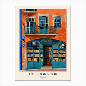 Lisbon Book Nook Bookshop 1 Poster Canvas Print