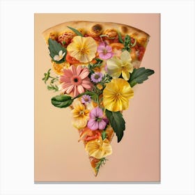 Flowers On Pizza Canvas Print