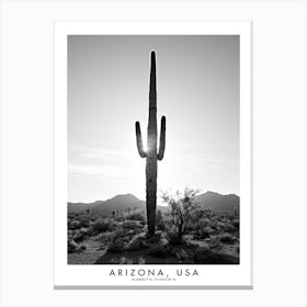 Poster Of Arizona, Usa, Black And White Analogue Photograph 3 Canvas Print