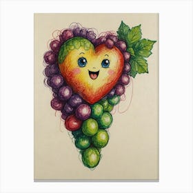 Grape Heart Canvas Print