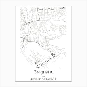 Gragnano,Italy Minimalist Map Canvas Print