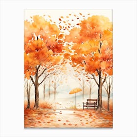 Cute Autumn Fall Scene 64 Canvas Print