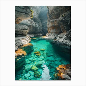 Azure Water In A Canyon Canvas Print