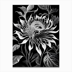 Passionflower Leaf Linocut 6 Canvas Print