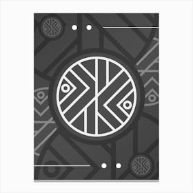 Geometric Glyph Array in White and Gray n.0040 Canvas Print