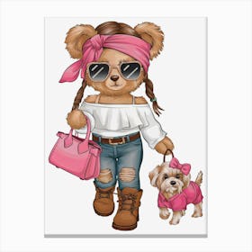 Teddy Bear.Cool-Bear-Doll-Sublimation-Bundle 1 Canvas Print