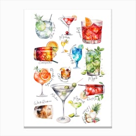 Cocktail night Canvas Print
