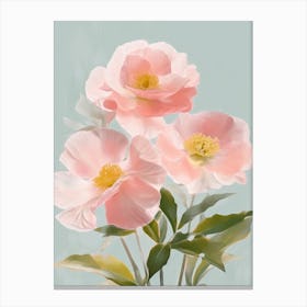 Camellia Flowers Acrylic Pastel Colours 1 Canvas Print