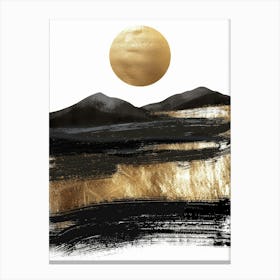 Gold And Black 42 Canvas Print