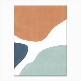 Terracotta Teal Abstract Shapes No.1 Canvas Print