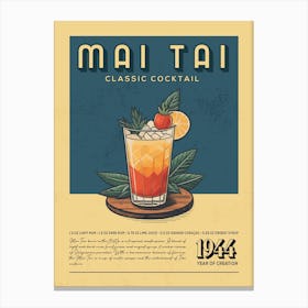 Mai Tai Classic Cocktail Canvas Print