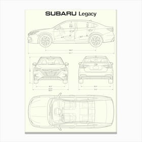 Subaru Legacy 2024 car blueprint Canvas Print