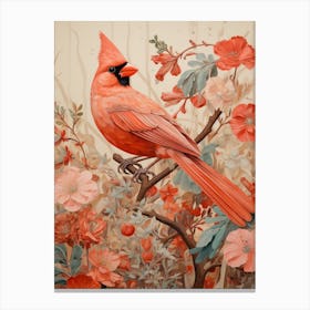 Northern Cardinal 1 Detailed Bird Painting Canvas Print