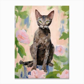 A Peterbald Cat Painting, Impressionist Painting 2 Canvas Print