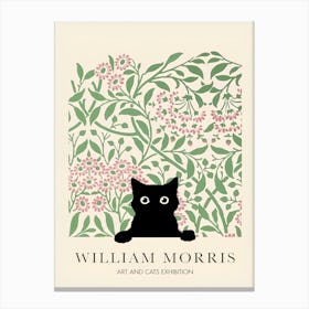 William Morris peeking cat 1 Canvas Print