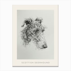 Scottish Deerhound Dog Line Sketch 3 Poster Canvas Print