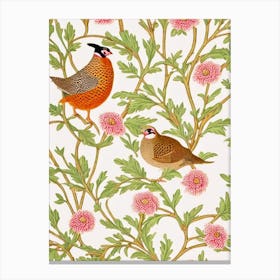Partridge William Morris Style Bird Canvas Print