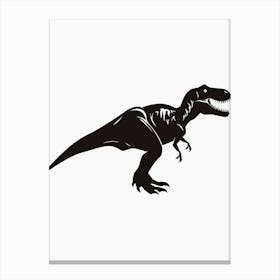 Black T Rex Dinosaur Silhouette 3 Canvas Print