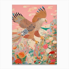 Maximalist Bird Painting Eagle Canvas Print