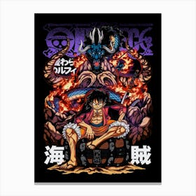 Luffy One Piece Anime Poster Canvas Print