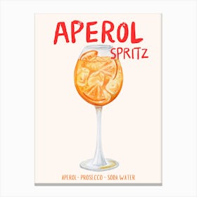 Aperol Spritz Cocktail Print 2 Canvas Print