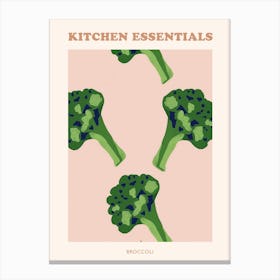 Broccoli Pink & Green Pattern 1 Poster Canvas Print