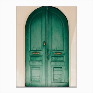 Azure Green Door Canvas Print
