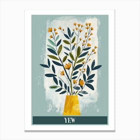 Yew Tree Flat Illustration 3 Poster Canvas Print