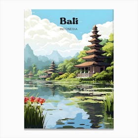 Bali Indonesia Tropical Modern Travel Illustration Canvas Print