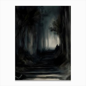 Dark Forest Path Canvas Print