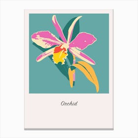 Orchid 3 Square Flower Illustration Poster Canvas Print