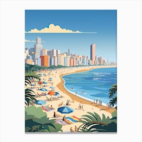 Ipanema Beach, Brazil, Graphic Illustration 3 Canvas Print