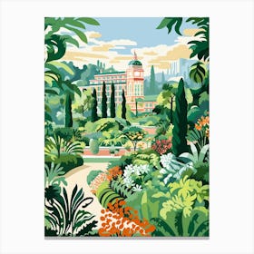 Giardino Di Boboli Italy Modern Illustration 1 Canvas Print