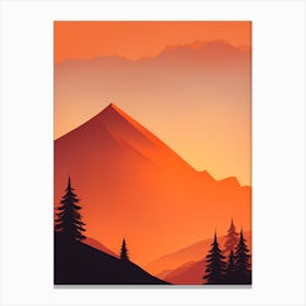 Misty Mountains Vertical Composition In Orange Tone 130 Canvas Print
