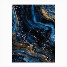 Abstract Blue And Gold Painting 3 Canvas Print