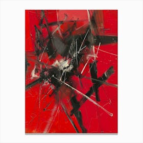 Abstract Painting, Red Color Canvas Print