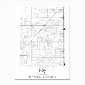 Roy,United States Minimalist Map Lienzo