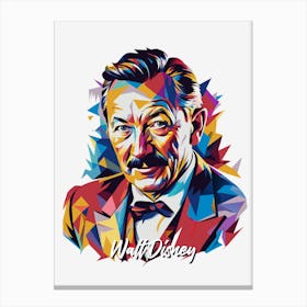 Walt Disney 03 Portrait WPAP Pop Art Canvas Print