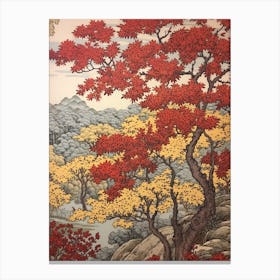 Cherry 1 Vintage Autumn Tree Print  Canvas Print
