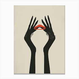 Modern art of Hands and Lips Canvas Print