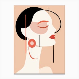 Illustration Of A Woman'S Face Canvas Print