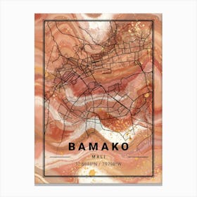 Bamako Map Canvas Print