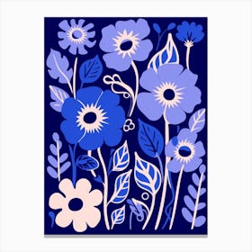 Blue Flower Illustration Cineraria 1 Canvas Print