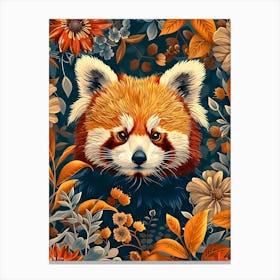 Red Panda Inspired by William Morris Canvas Print