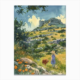 Storybook Illustration Mount Bonnell Austin Texas 4 Canvas Print