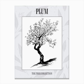 Plum Tree Simple Geometric Nature Stencil 1 Poster Canvas Print