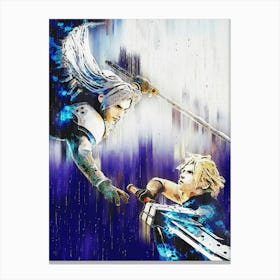 Cloud Strife Vs Kadaj Advent Children Battle Final Fantasy Canvas Print