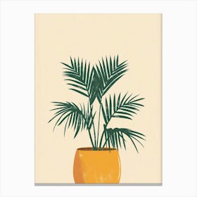 Sago Palm Plant Minimalist Illustration 3 Canvas Print